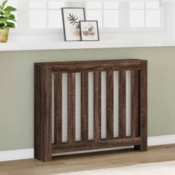 vidaXL radiatorskjuler 104x20x82 cm konstrueret træ brun egetræ Sale