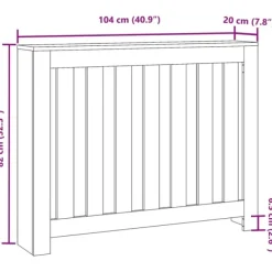 vidaXL radiatorskjuler 104x20x82 cm konstrueret træ brun egetræ Sale