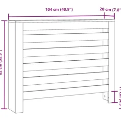vidaXL radiatorskjuler 104x20x82 cm konstrueret træ røget egetræsfarve Sale