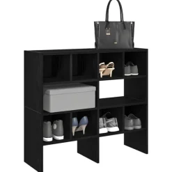 vidaXL Tøj- & Garderobeopbevaring>skostativer stabelbare 2 stk. 89,5x30x40 cm sort-eg