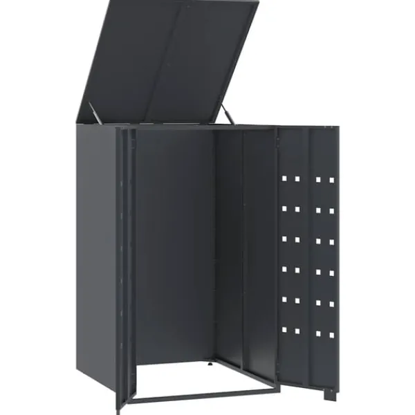 vidaXL Tilbehør Til Affaldshåndtering>skraldespandsskjuler 69x79x117 cm 1 rum stål antracitgrå