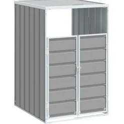 vidaXL skraldespandsskjuler 72x81x115 cm 1 rum stål grå Clearance