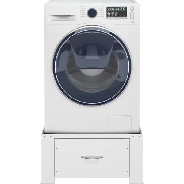 vidaXL Vaskemaskiner>sokkel med skuffe til vaskemaskine hvid