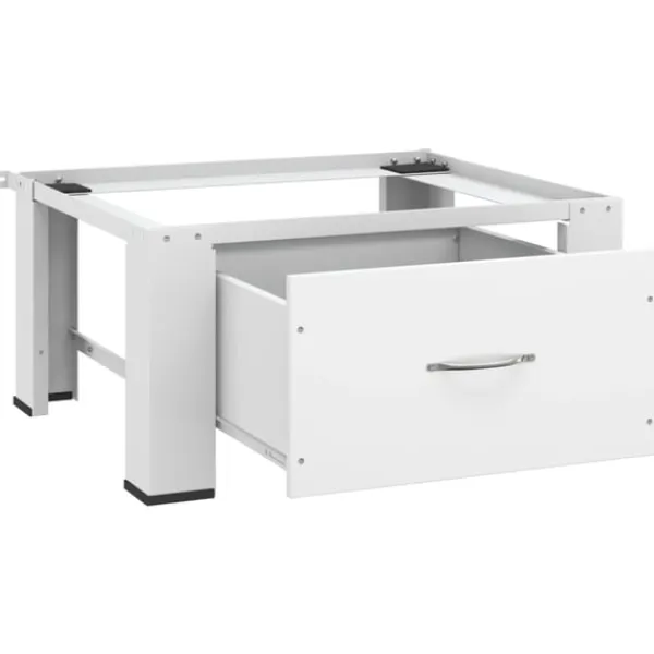 vidaXL Vaskemaskiner>sokkel med skuffe til vaskemaskine hvid