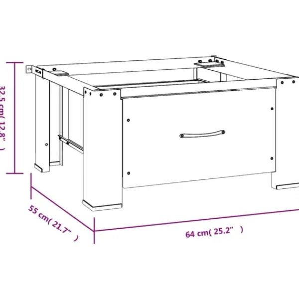 vidaXL Vaskemaskiner>sokkel med skuffe til vaskemaskine hvid