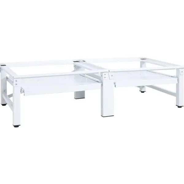 vidaXL sokkel til vaskemaskine og tørretumbler med udtrækshylder hvid