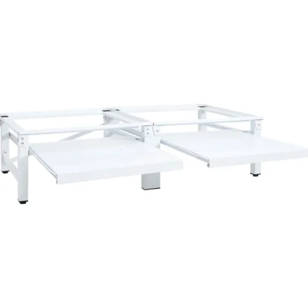 vidaXL sokkel til vaskemaskine og tørretumbler med udtrækshylder hvid