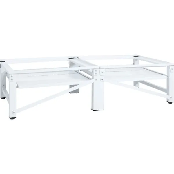 vidaXL sokkel til vaskemaskine og tørretumbler med udtrækshylder hvid