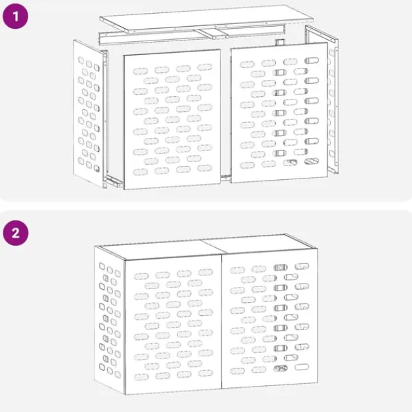vidaXL Luftkonditionering>Sort Metal 90 x 40 x 60 cm Aircondition Dække Rektangulært