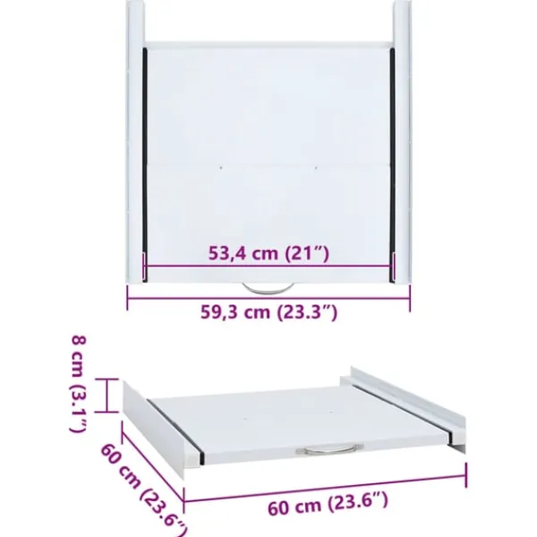 vidaXL Vaskemaskiner>stablesæt til vaskemaskine med udtrækshylde