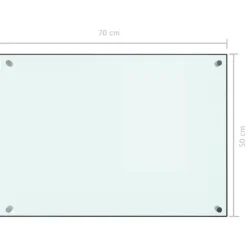 vidaXL stænkplade 70x50 cm hærdet glas hvid - Køkkenredskaber Online