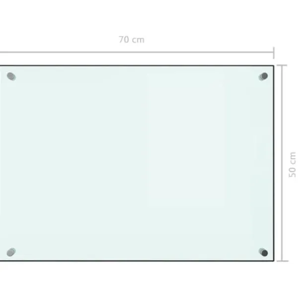 vidaXL stænkplade 70x50 cm hærdet glas hvid - Køkkenredskaber Online