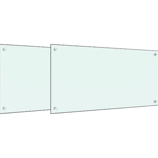 vidaXL Måtter & Gitter Til Køkkenvaske>stænkplader 2 stk. 80x50 cm hærdet glas hvid