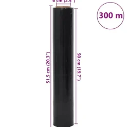 vidaXL Strækfilm 2 pcs sort 20 μm 50 cm x 300 m Online