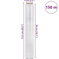 vidaXL Strækfilm 2 stk Transparent 17 μm 50 cm x 150 m