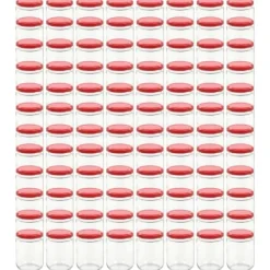 vidaXL syltetøjsglas 96 stk. med røde låg 230 ml - Honningkrukker Online