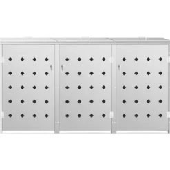 vidaXL tredobbelt skraldespandsskur 240 l rustfrit stål - Affaldsspandsskjulere Sale