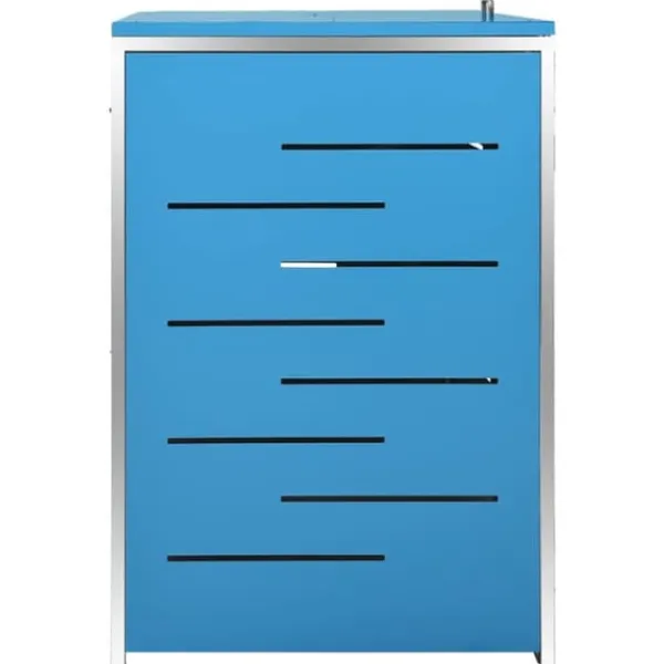 vidaXL Tilbehør Til Affaldshåndtering>tredobbelt skraldespandsskjuler 207x77,5x112,5 cm rustfrit stål - Affaldsspandsskjulere