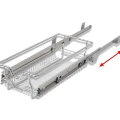 vidaXL udtrækkelige trådkurve 2 stk. sølvfarvet 300 mm - Holdere til køkkenredskaber Outlet