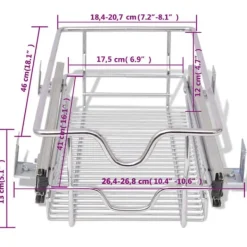 vidaXL udtrækkelige trådkurve 2 stk. sølvfarvet 300 mm - Holdere til køkkenredskaber Outlet