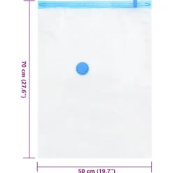 vidaXL Vakuumopbevaringsposer 20 pcs Gennemsigtig og blå 70 x 50 cm Best