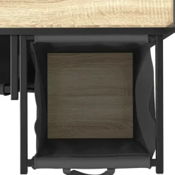 vidaXL vasketøjskurv 3 rum med hjul sonoma-eg Outlet