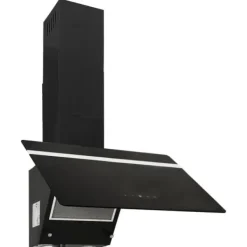 vidaXL væghængt emhætte 60 cm stål og hærdet glas sort - Emhætter Clearance