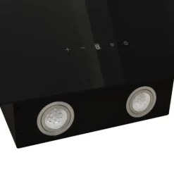 vidaXL væghængt emhætte 60 cm stål og hærdet glas sort - Emhætter Clearance