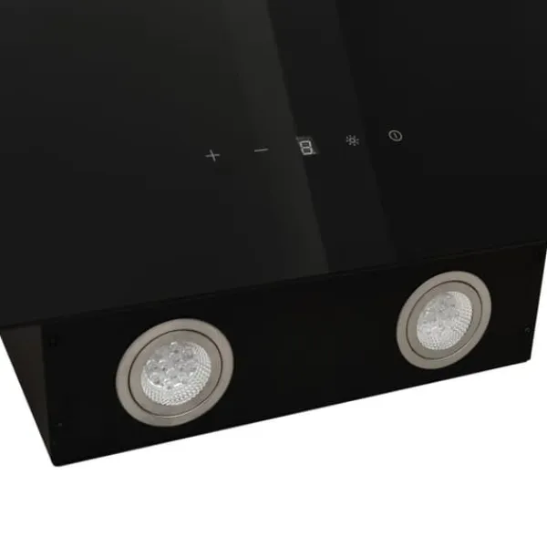 vidaXL væghængt emhætte 60 cm stål og hærdet glas sort - Emhætter Clearance