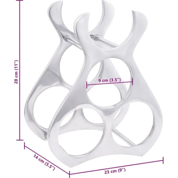 vidaXL Vinfad Sølv 23 x 14 x 28 cm Aluminium Clearance
