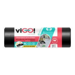 Skraldeposer>viGO! Eco LD poser med tape, sort mellemlag, 35 l, 30 stk.