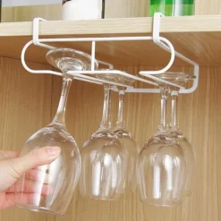 Vin glasophæng i metal til 6 glas, Hvid Sale