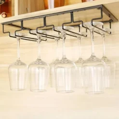 Vinglasholdere>Vinglasholder med 4 rækker i pulverlakeret jern, plads til flere glas