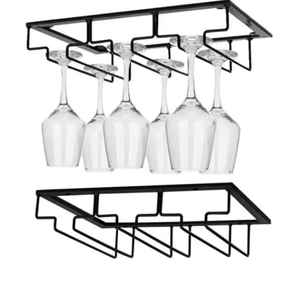 Vinglasholdere>Vinglasholder med 4 rækker i pulverlakeret jern, plads til flere glas