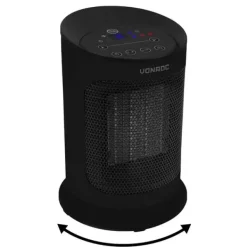 Vonroc Varmeblæser - 1800W | 20m2 - keramisk - svingfunktion | LED | 2 Indstillinger + Kold luft | Sort | Inkl. Fjernbetjening