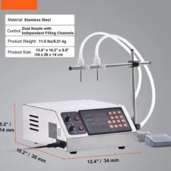 Væskefyldningsmaskine med kapacitet 30-4000 ml, automatisk flasketapping, digital kontrol til mælk, vand, vin og alkohol. Hot