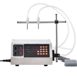 Væskefyldningsmaskine med kapacitet 30-4000 ml, automatisk flasketapping, digital kontrol til mælk, vand, vin og alkohol. Hot