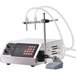 Væskefyldningsmaskine med kapacitet 30-4000 ml, automatisk flasketapping, digital kontrol til mælk, vand, vin og alkohol. Hot