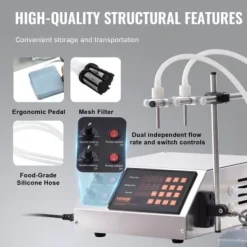 Væskepåfyldningsmaskine, 34x26x14 cm, rustfrit stål, automatisk påfyldning