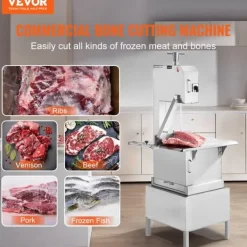 2200W kommerciel elektrisk kødbåndsav i rustfrit stål - effektiv og holdbar bensavemaskine til professionelt brug. Sale