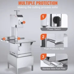 2200W kommerciel elektrisk kødbåndsav i rustfrit stål - effektiv og holdbar bensavemaskine til professionelt brug. Sale