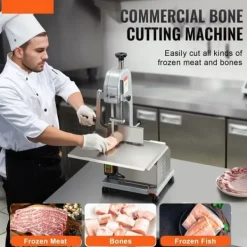 650W kommerciel elektrisk kødbåndsav, rustfrit stål, effektiv bensavemaskine, ideel til slagtere og restauranter. Sale