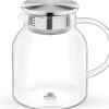 Wilmax glaskaraffel 1 L i borosilikatglas, stållåg Outlet