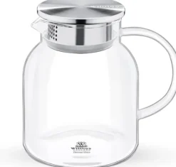 Wilmax glaskaraffel 1 L i borosilikatglas, stållåg Outlet