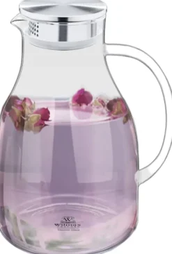 Karafler>Wilmax glaskaraffel 2,5 L i borosilikat, stållåg