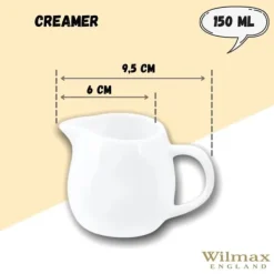 Wilmax mælk- og flødekande 150 ml i hvidt porcelæn Best