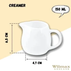 Wilmax mælk- og flødekande 150 ml i hvidt porcelæn Best