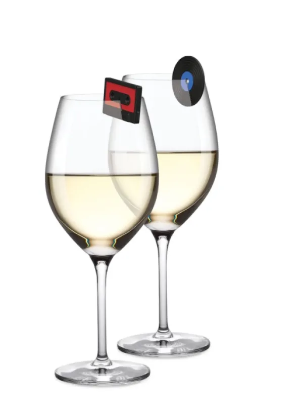 Vinglasholdere>Winkee Drinks Markers - Kassette+Vinyl - Sæt med 6 stk