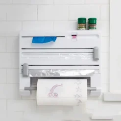 Wrap Organizer, Plastmateriale, 3-i-1 Funktionalitet, Inkluderer 2 Ruller Plastfolie,HVID Hot