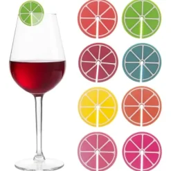 8x Farverige tuscher til glas, drikkevarer, dekorationer